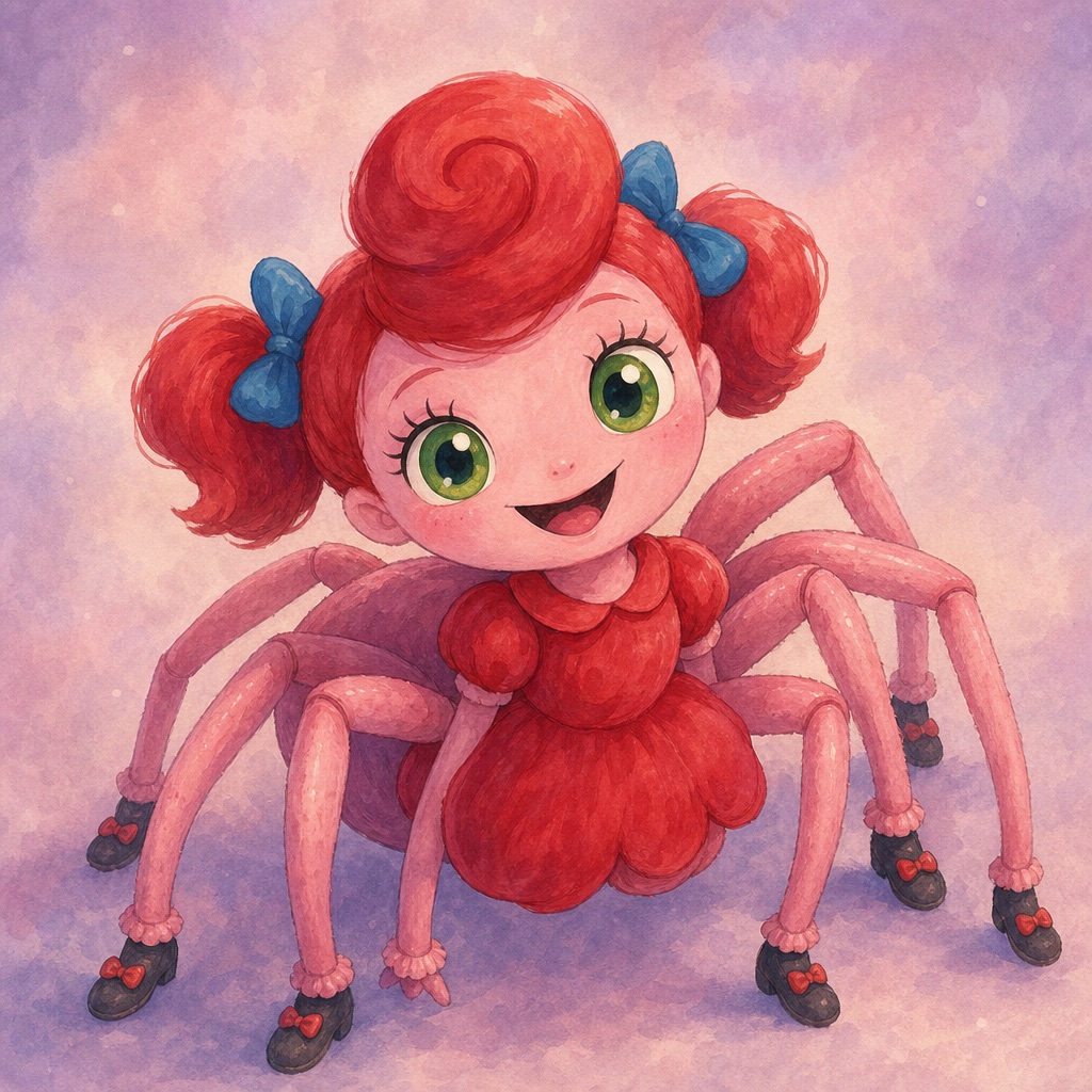 Illustrated version of Pink Spider Girl